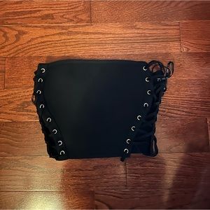 Forever 21 Side Lace Up Black Tube Top